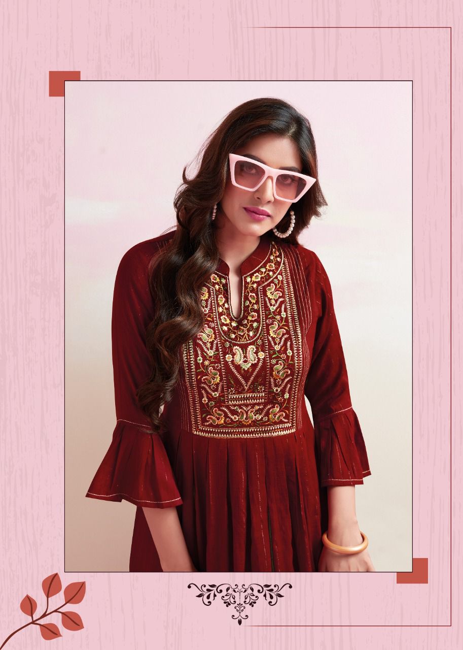 Aarvi Myra 9 Heavy Rayon Wholesale Anarkali Kurti Collection